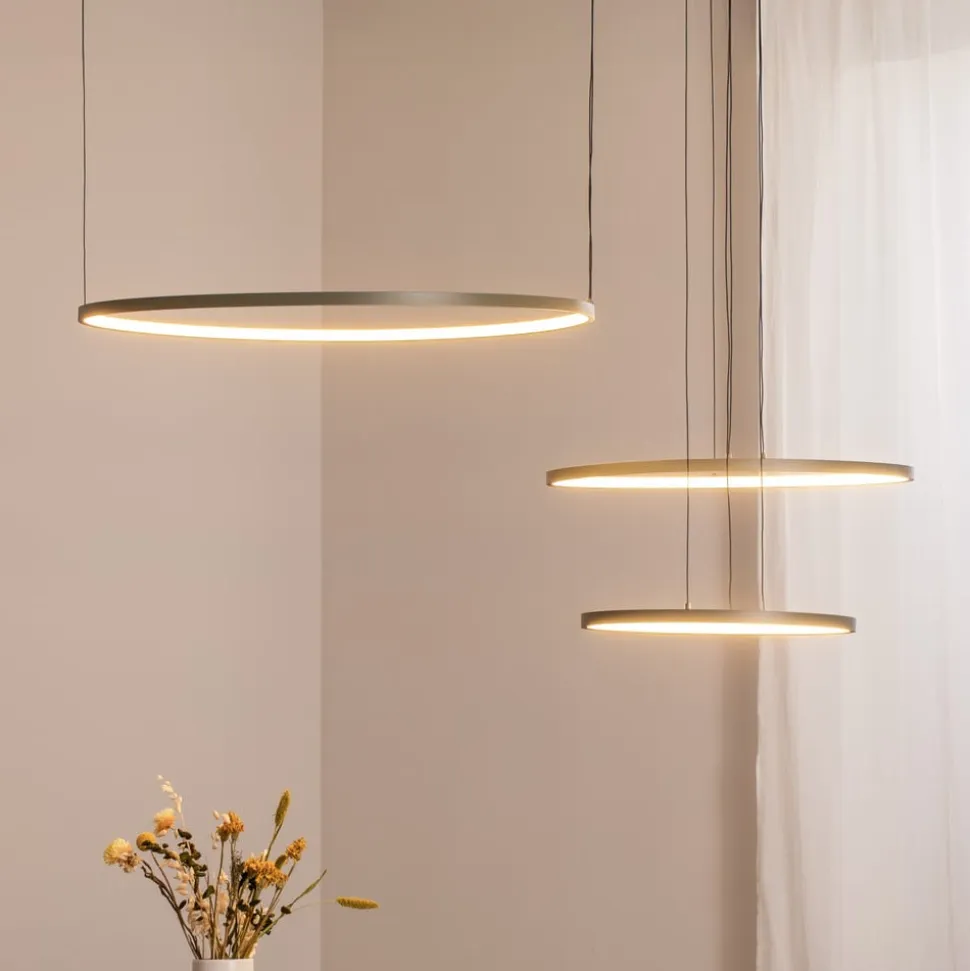 LED-hængelampe CIRCOLO, olivgrøn, Ø 30/45/60 cm, 3 lyskilder