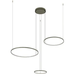 LED-hængelampe CIRCOLO, olivgrøn, Ø 30/45/60 cm, 3 lyskilder