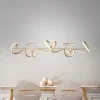 LED-hængelampe Curls, messing, metal, 99 cm lang, dæmpbar