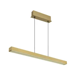 LED-hængelampe Ethan, messingfarvet, 150 cm, udtrækkelig