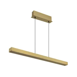 LED-hængelampe Ethan, messingfarvet, 150 cm, udtrækkelig
