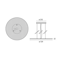 LED-hængelampe FL Round 777 PL OP on/off 44W 830