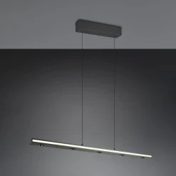 LED-hængelampe Graham, sort, metal, op/ned, CCT, dæmper
