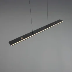 LED-hængelampe Graham, sort, metal, op/ned, CCT, dæmper