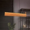 LED-hængelampe Kalea, længde 110 cm, træfarvet, træ