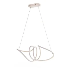 LED-hængelampe Loca, plast, hvid, 56 W, længde 70 cm