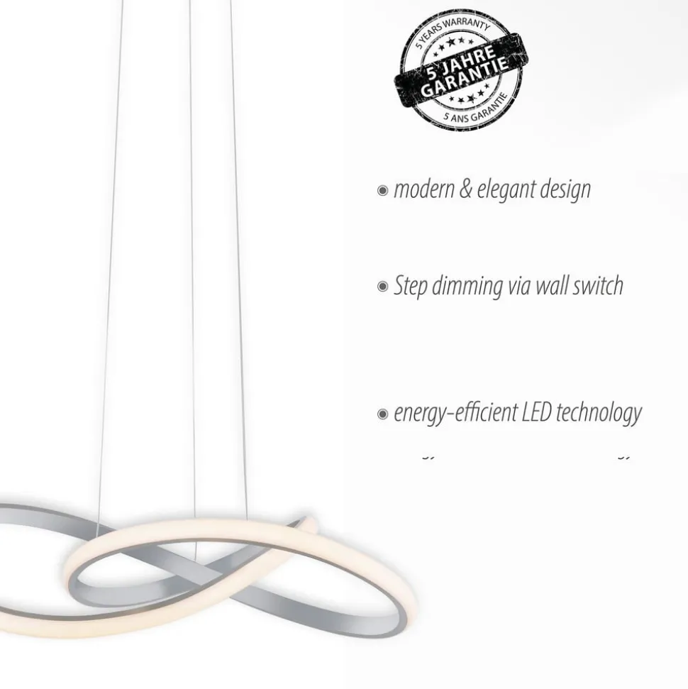 LED-hængelampe Maria, dæmpbar, aluminium