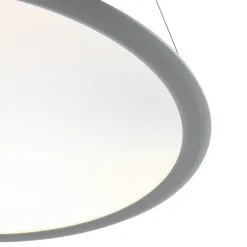 LED-hængelampe PANEL, grå, Ø 63 cm, metal, CCT, dæmpbar, 50 W