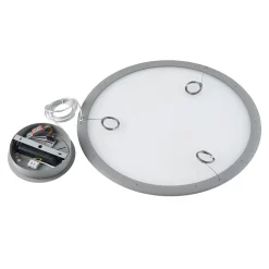 LED-hængelampe PANEL, grå, Ø 63 cm, metal, CCT, dæmpbar, 50 W