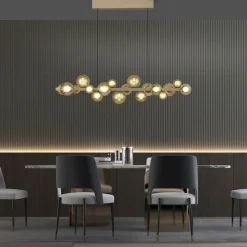 LED-hængelampe PURE E-Popup, bronze, glas, CCT, 18-flg.