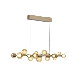 LED-hængelampe PURE E-Popup, bronze, glas, CCT, 18-flg.
