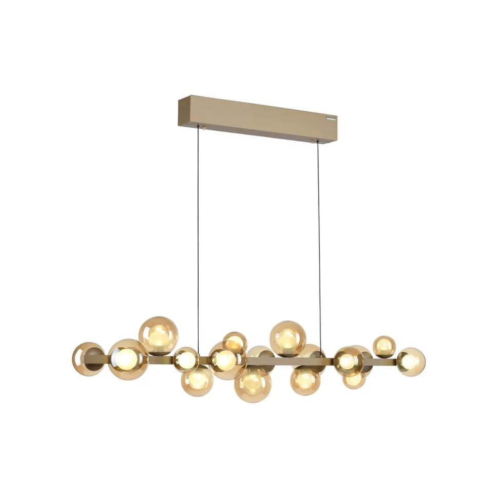 LED-hængelampe PURE E-Popup, bronze, glas, CCT, 18-flg.
