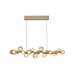 LED-hængelampe PURE E-Popup, bronze, glas, CCT, 18-flg.