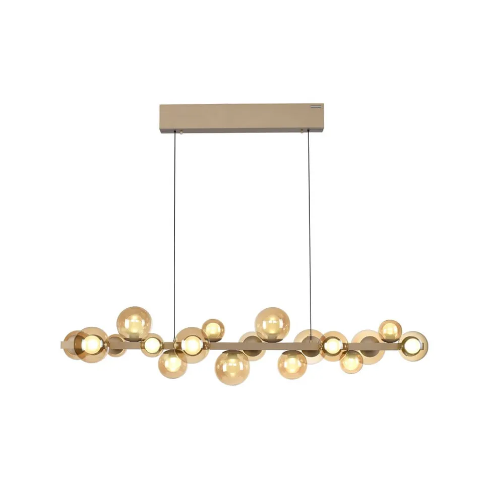 LED-hængelampe PURE E-Popup, bronze, glas, CCT, 18-flg.