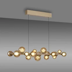 LED-hængelampe PURE E-Popup, bronze, glas, CCT, 18-flg.