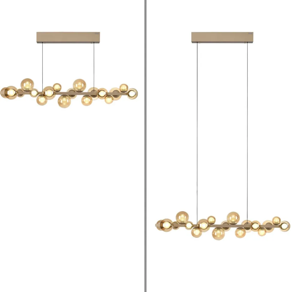 LED-hængelampe PURE E-Popup, bronze, glas, CCT, 18-flg.