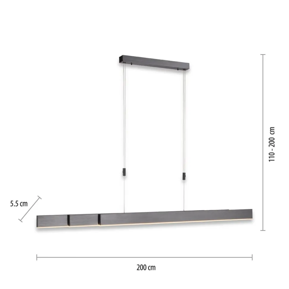 LED-hængelampe PURE Moto, platin, dæmpbar, CCT