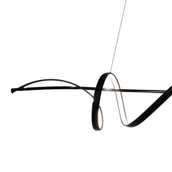LED-hængelampe Sash, metal, sort, 4.000 K