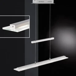 LED-hængelampe Tenso, nikkel, 64 cm, metal, CCT, dæmper