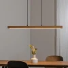 LED-hængelampe Teo, fyrretræ, længde 96 cm, træ, bjælkeform