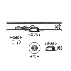 LED-indbygningslampe Attach Dim, IP44, sæt med 3, hvid