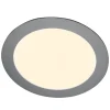 LED-indbygningspanel Justus, Ø 14,5 cm, sølv, IP44