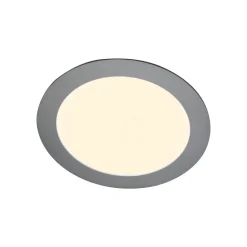 LED-indbygningspanel Justus, Ø 14,5 cm, sølv, IP44