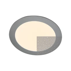 LED-indbygningspanel Justus, Ø 14,5 cm, sølv, IP44
