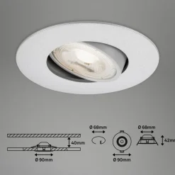 LED-indbygningsspot 7602 3 IP65 3.000 K krom mat