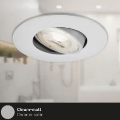LED-indbygningsspot 7602 3 IP65 3.000 K krom mat