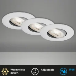 LED-indbygningsspot 7602 3 IP65 3.000 K krom mat