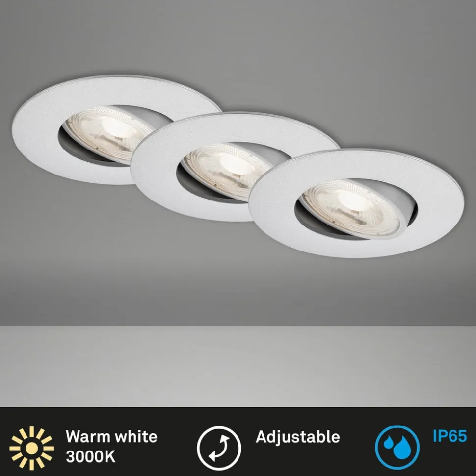 LED-indbygningsspot 7602 3 IP65 3.000 K krom mat