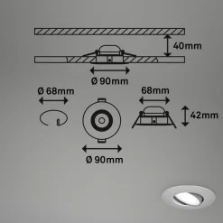 LED-indbygningsspot 7597 3 IP65 4.000 K krom mat