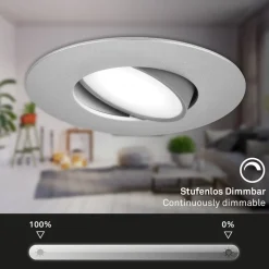 LED-indbygningsspot 7597 3 IP65 4.000 K krom mat