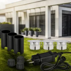 LED-indbygningsspot 3916032 IP67 12 V 3-delt startsæt Ø 4,5 cm potte
