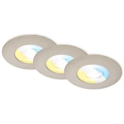 LED-indbygningsspot 7605 IP44 3er CTS nikkel mat