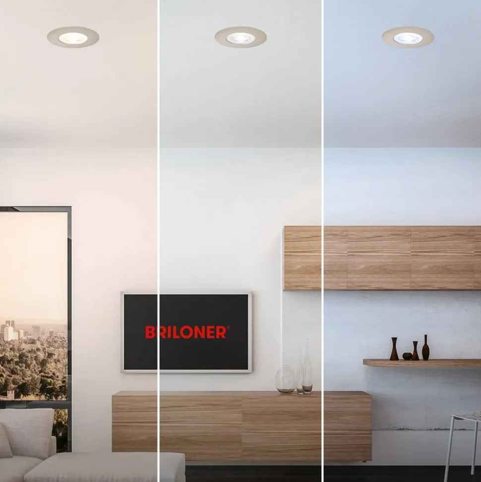 LED-indbygningsspot 7605 IP44 3er CTS nikkel mat