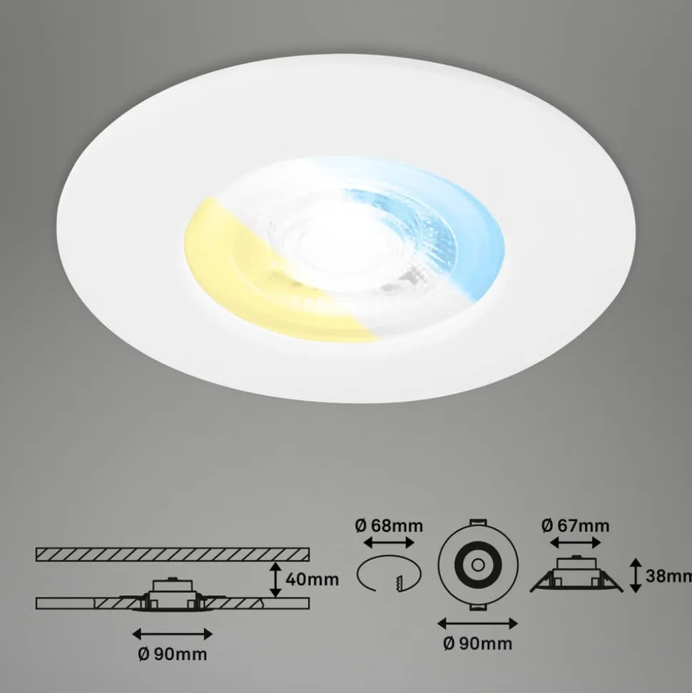LED-indbygningsspot 7605 IP44 3sæt CTS hvid