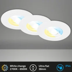LED-indbygningsspot 7605 IP44 3sæt CTS hvid