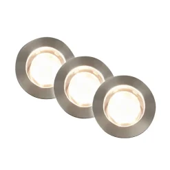 LED-indbygningsspot 3914032 IP67 12V 3xStartersæt 4,5cm Stål