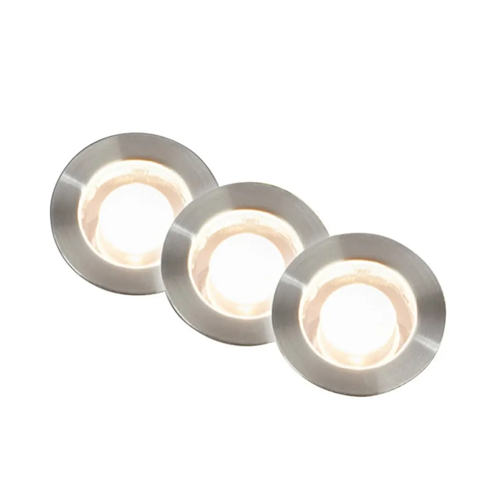 LED-indbygningsspot 3912032 IP67 12V 3x-startersæt Ø3cm stål