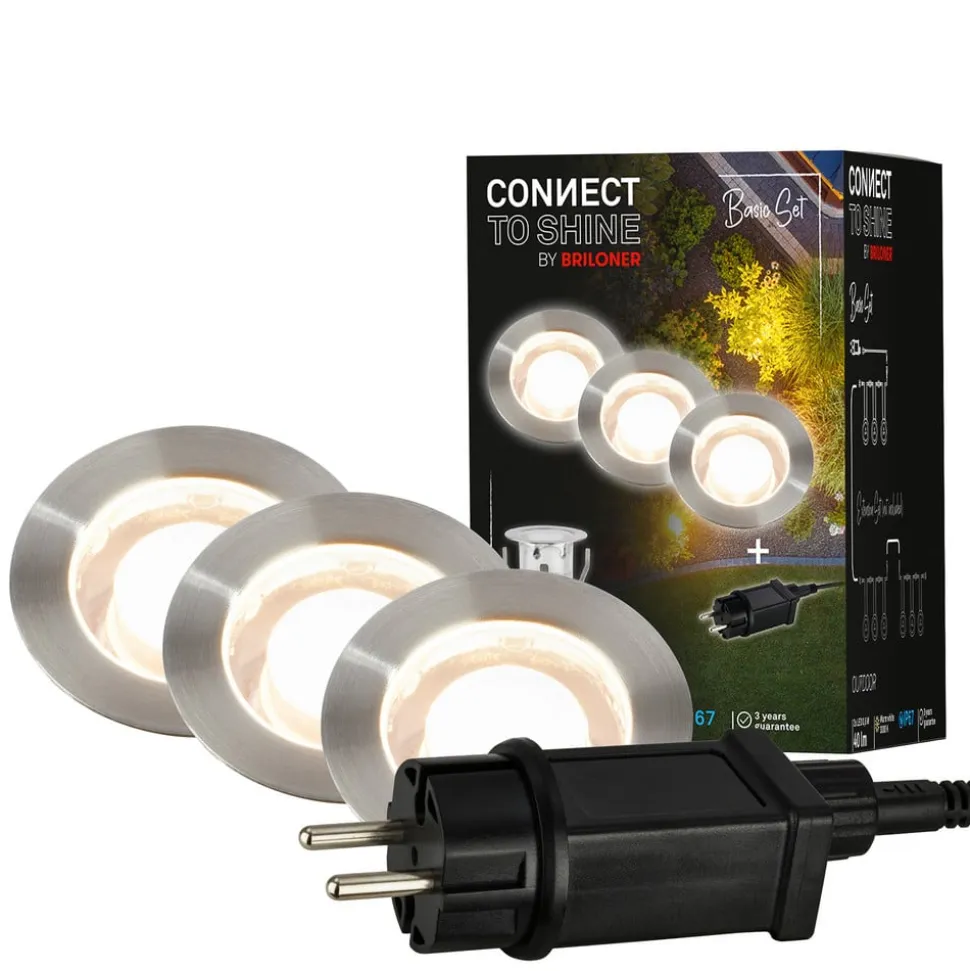 LED-indbygningsspot 3912032 IP67 12V 3x-startersæt Ø3cm stål