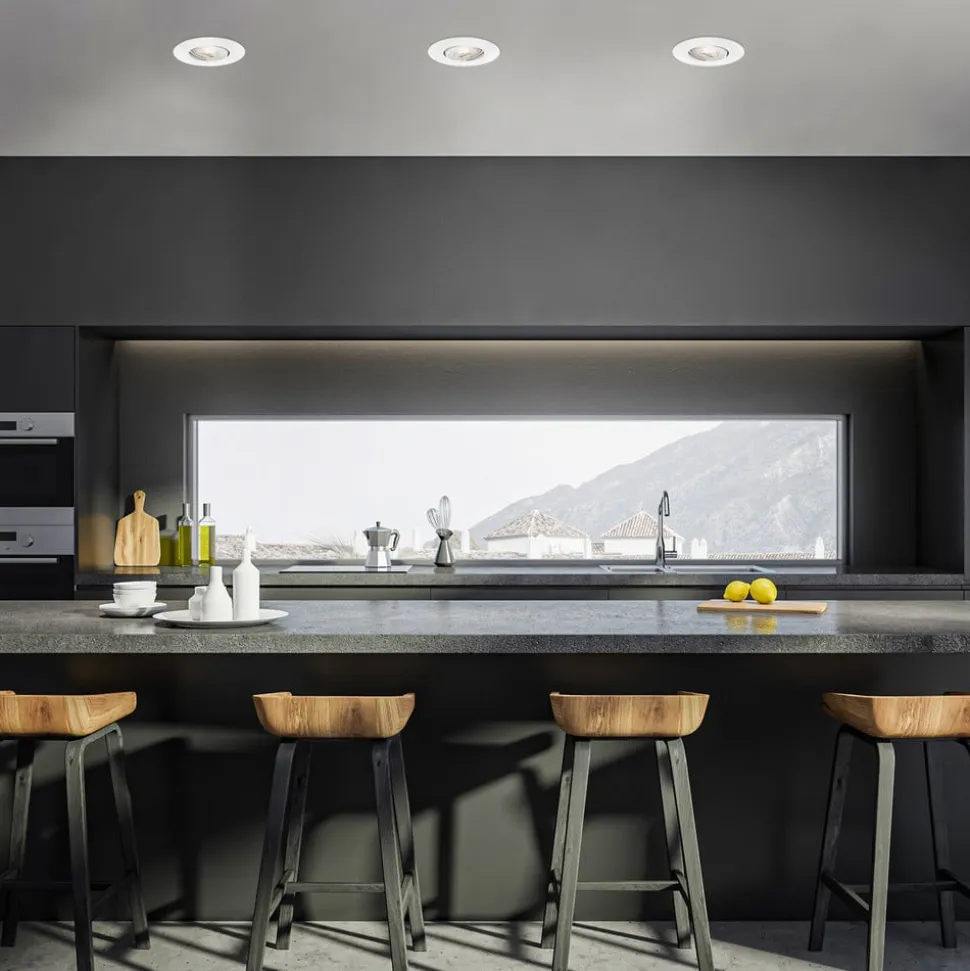 LED-indbygningsspot 7602 3sæt IP65 3.000 K hvid
