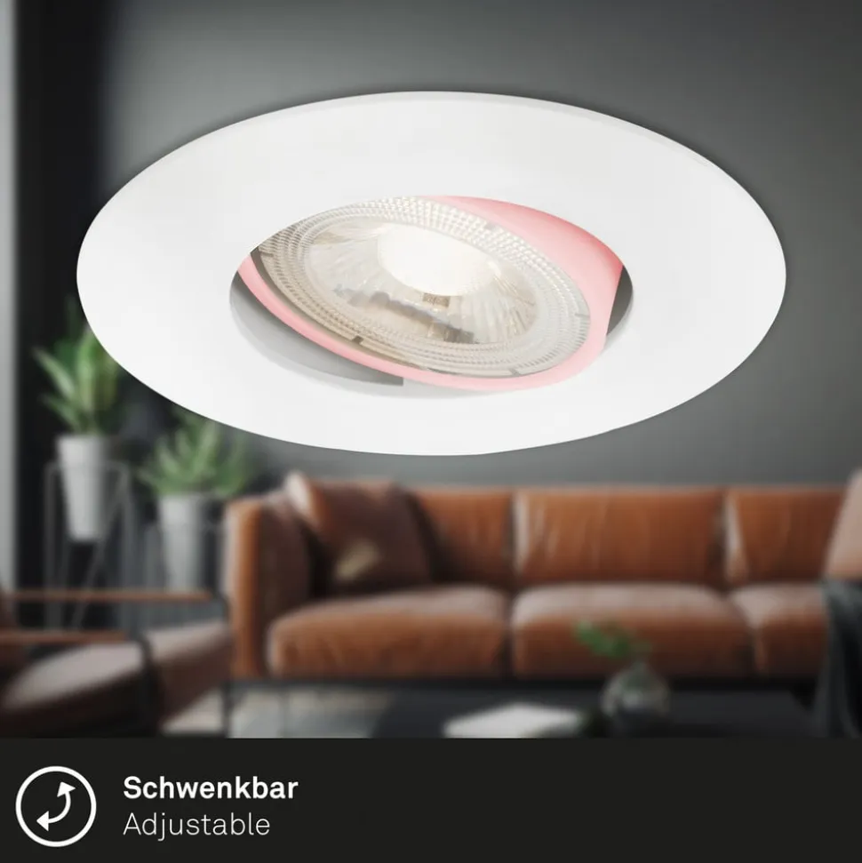 LED-indbygningsspot 7602 3sæt IP65 3.000 K hvid