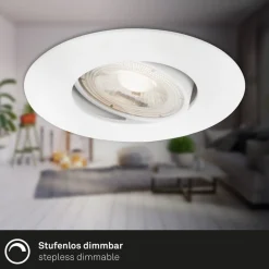 LED-indbygningsspot 7602 3sæt IP65 3.000 K hvid