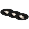 LED-indbygningsspot 7602 3sæt IP65 3.000 K sort