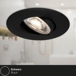 LED-indbygningsspot 7602 3sæt IP65 3.000 K sort