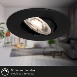 LED-indbygningsspot 7602 3sæt IP65 3.000 K sort