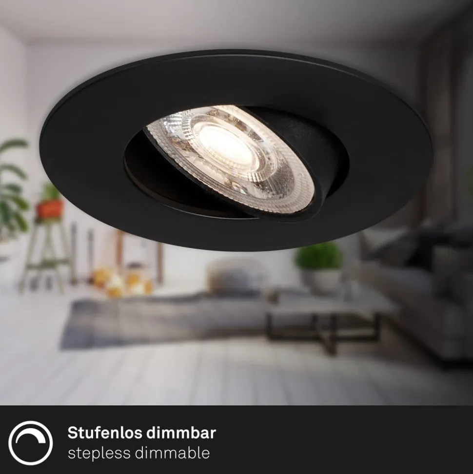 LED-indbygningsspot 7602 3sæt IP65 3.000 K sort