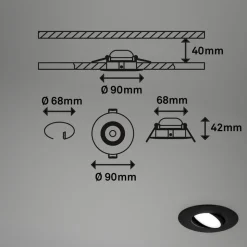 LED-indbygningsspot 7597 3sæt IP65 4.000 K sort